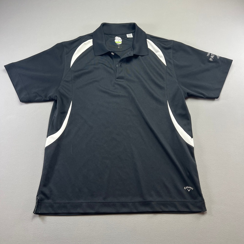 Callaway X Series Golf Polo Shirt Mens M Black Tequila Patron Logo Tennis Tail